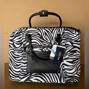 NWT: Calpak Zebra Print UNISEX Bag - Black and White